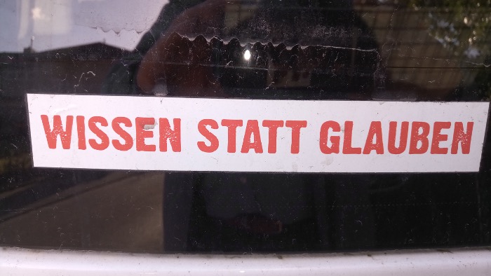 Plakat Wissen statt Glauben