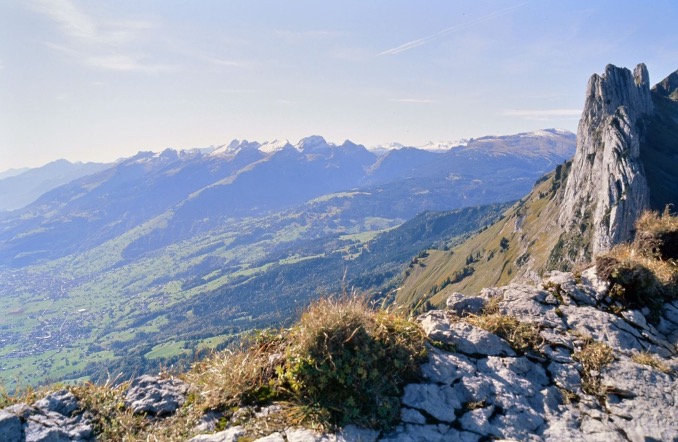 Blick vom Alpstein ins Rheintal