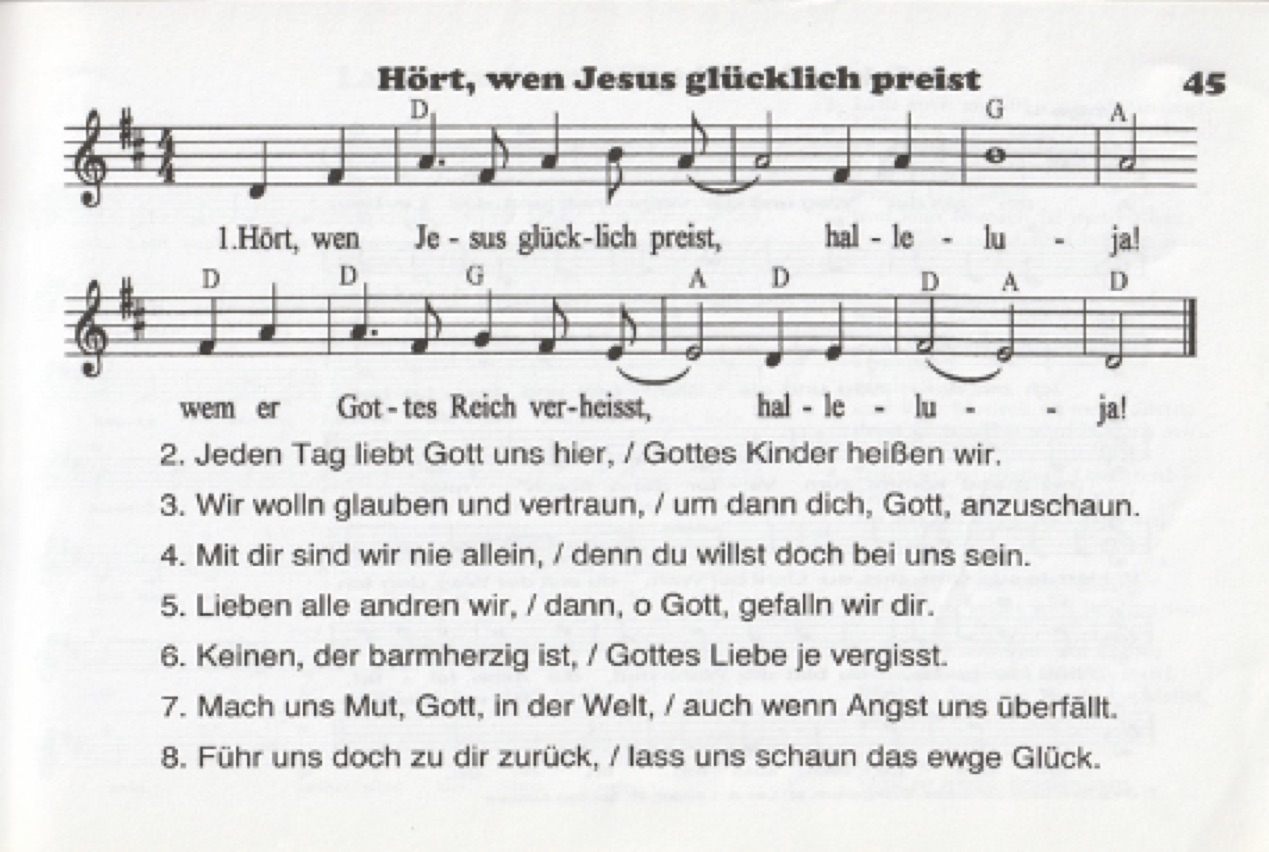 Lied: Hört wen Jesus glücklich preist