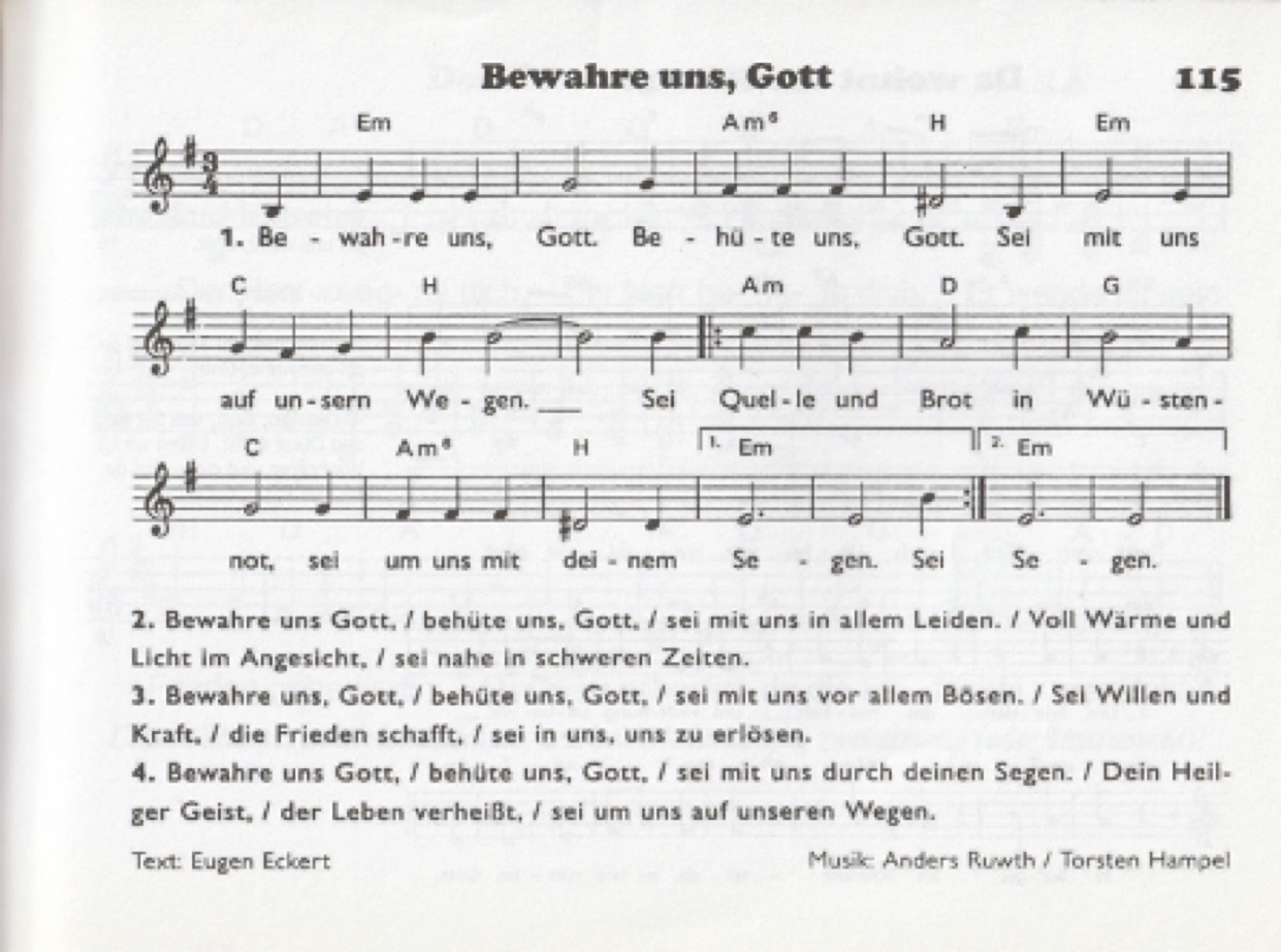 Lied: Bewahre uns Gott